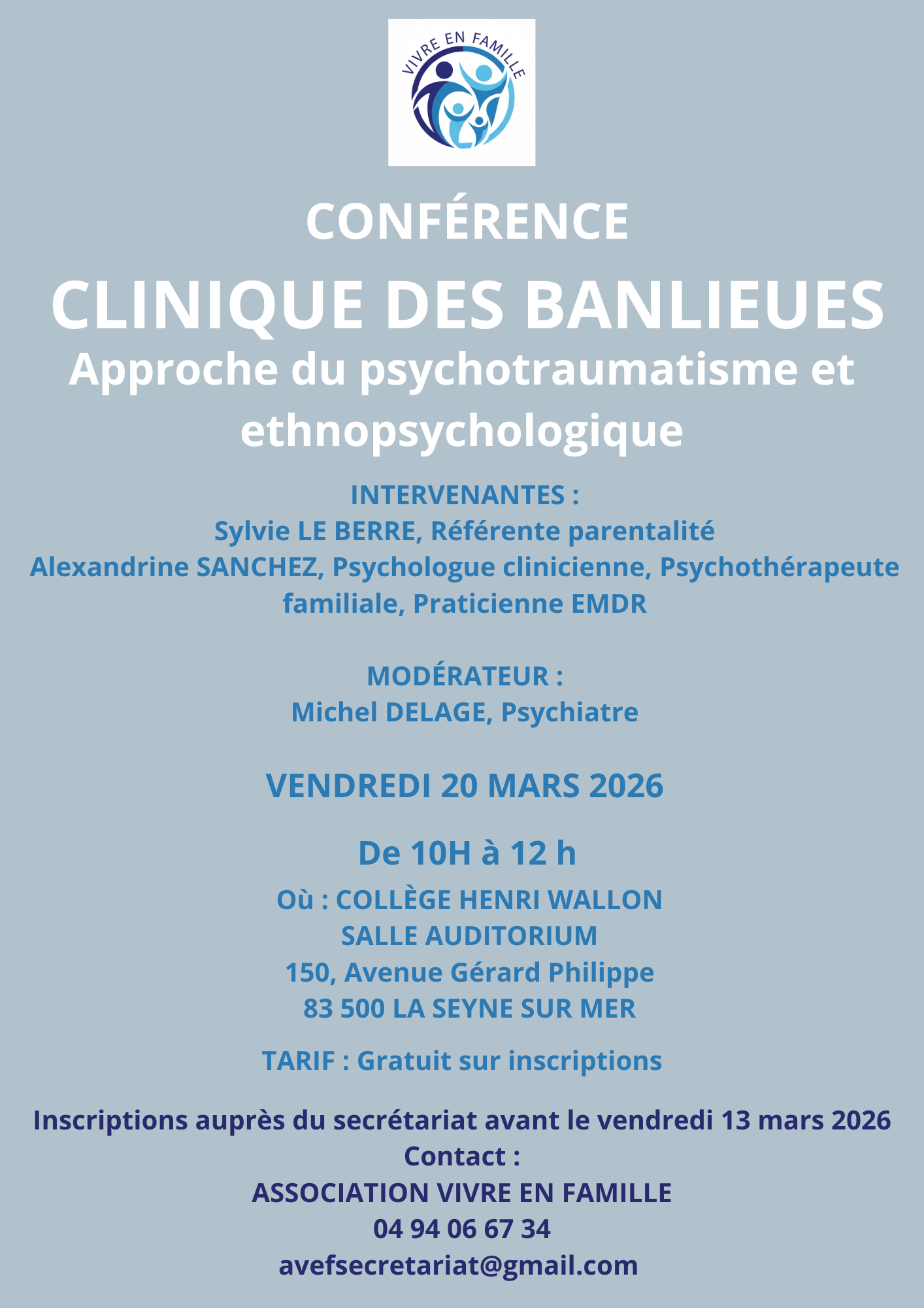 ASSOCIATION VIVRE EN FAMILLE ACTIONS A LA FONCTION PARENTALE ET DE PREVENTION DES COMPORTEMENTS A RISQUE
